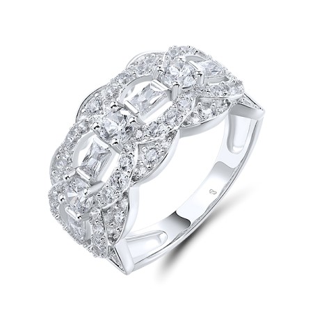 Sterling Silver  White Cubic Zirconia Ring  (R321687WCZSL925) - US 6