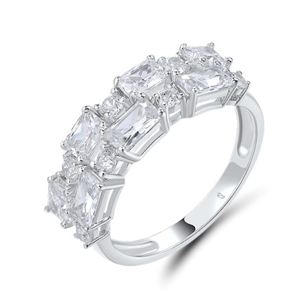 Sterling Silver  White Cubic Zirconia Ring  (R321689WCZSL925) - US 6