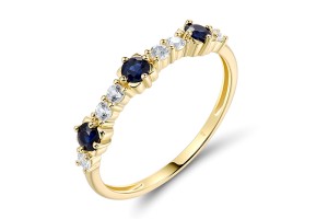 14KY  Blue Sapphire,White Sapphire Ring(R321711SWS14KY)