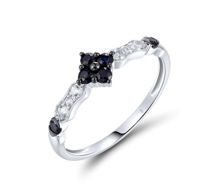 14KWB  Blue Sapphire,White Sapphire Ring(R321712SWS14KWB)