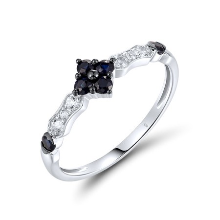 14KWB  Blue Sapphire,White Sapphire Ring(R321712SWS14KWB)