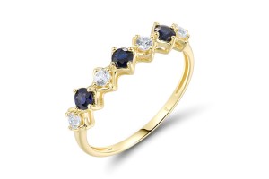 14KY  Blue Sapphire,White Sapphire Ring(R321713SWS14KY)