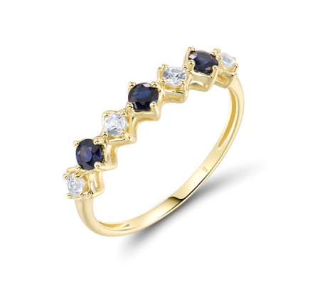 14KY  Blue Sapphire,White Sapphire Ring(R321713SWS14KY)