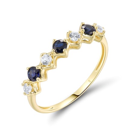 14KY  Blue Sapphire,White Sapphire Ring(R321713SWS14KY)