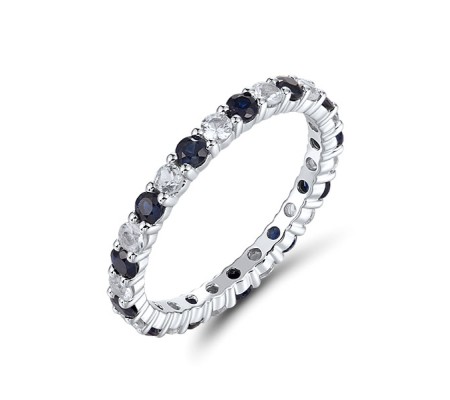 14KW  Blue Sapphire,White Sapphire Ring (R321725SWS14KW) - US 7