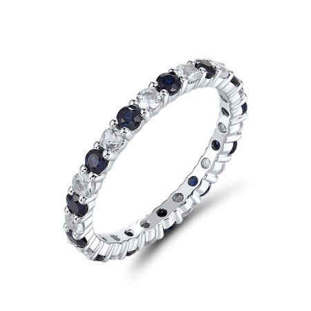 14KW  Blue Sapphire,White Sapphire Ring (R321725SWS14KW) - US 7