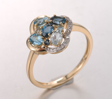 14KYW  Blue Topaz (Sky Blue),Blue Top Ring(R321733BKLT14KYW)