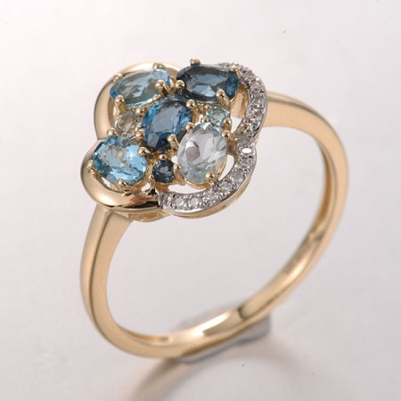 14KYW  Blue Topaz (Sky Blue),Blue Top Ring(R321733BKLT14KYW)