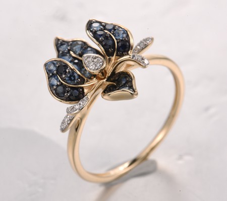 14KYWB  Blue Sapphire Ring(R321744SAP14KYWB)