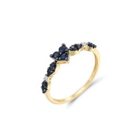 14KYWB  Blue Sapphire Ring(R321829SAP14KYWB) - US 6
