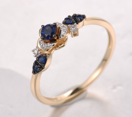 14KYWB  Blue Sapphire Ring(R321832SAP14KYWB)