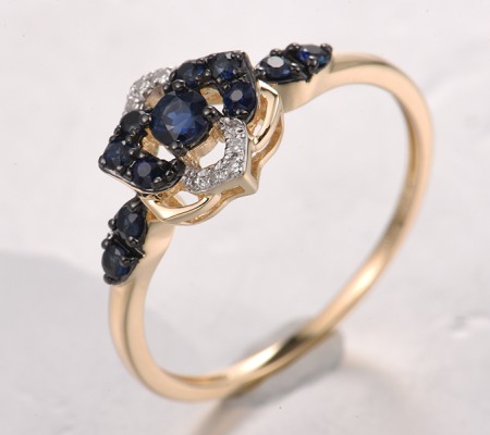 14KYWB  Blue Sapphire Ring(R321833SAP14KYWB)