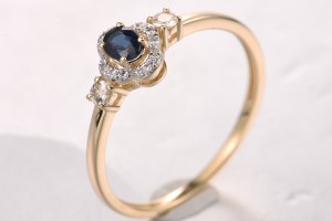 14KYW  Blue Sapphire,White Sapphire Ring(R321856SWS14KYW)
