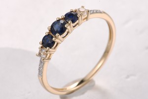 14KYW  Blue Sapphire,White Sapphire Ring(R321857SWS14KYW)