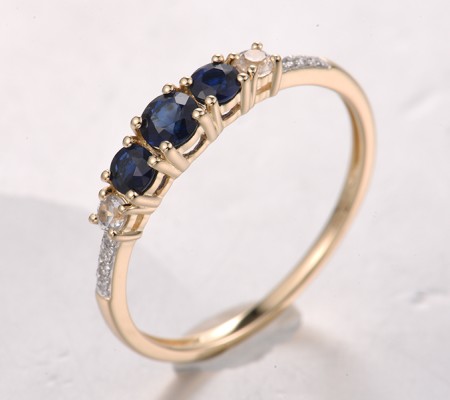 14KYW  Blue Sapphire,White Sapphire Ring(R321857SWS14KYW)