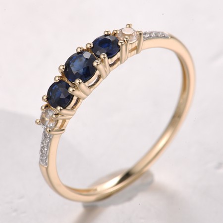 14KYW  Blue Sapphire,White Sapphire Ring(R321857SWS14KYW)