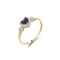14KYWB  Blue Sapphire,White Sapphire Ring(R321862SWS14KYWB) - US 6