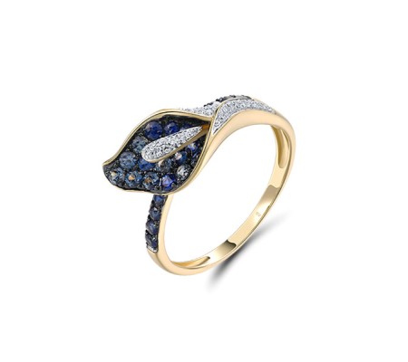 14KYWB  Blue Sapphire Ring(R321864SAP14KYWB)