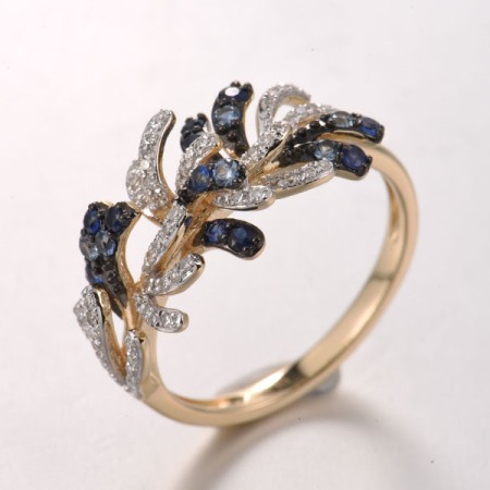 14KYWB  Blue Sapphire Ring(R321872SAP14KYWB)