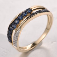 14KYWB Blue Sapphire Ring(R321875SAP14KYWB)