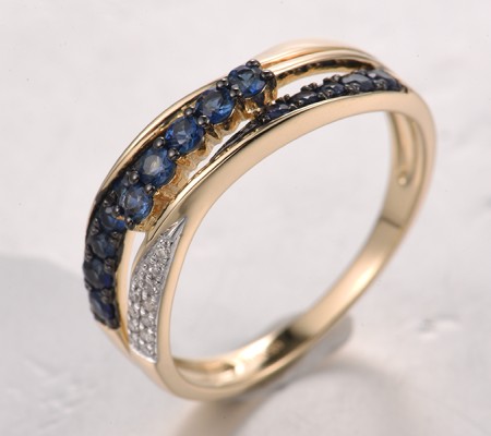 14KYWB Blue Sapphire Ring(R321875SAP14KYWB)