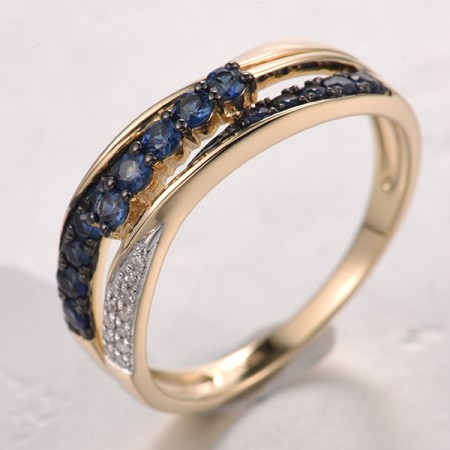 14KYWB Blue Sapphire Ring(R321875SAP14KYWB)