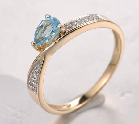 14KYW  Blue Topaz (Swiss Blue) Ring(R321876BLT14KYW)