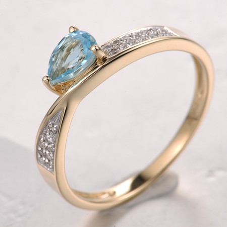 14KYW  Blue Topaz (Swiss Blue) Ring(R321876BLT14KYW)