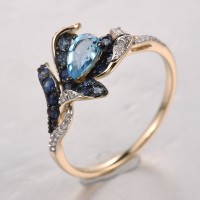 14KYWB  Blue Topaz (Swiss Blue),Blue S Ring(R321882BTS14KYWB)