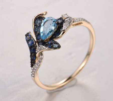 14KYWB  Blue Topaz (Swiss Blue),Blue S Ring(R321882BTS14KYWB)