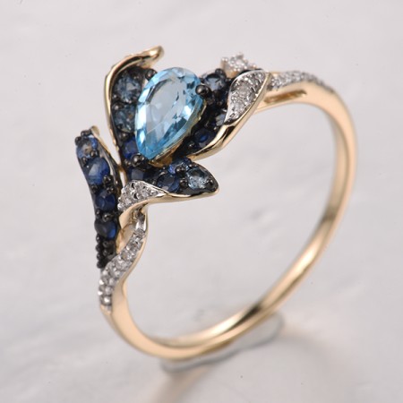 14KYWB  Blue Topaz (Swiss Blue),Blue S Ring(R321882BTS14KYWB)