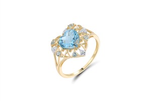 14KYW  Blue Topaz (Swiss Blue) Ring(R321905BLT14KYW)