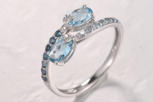 14KW  Blue Topaz (Swiss Blue),London Ring(R321941BLL14KW)