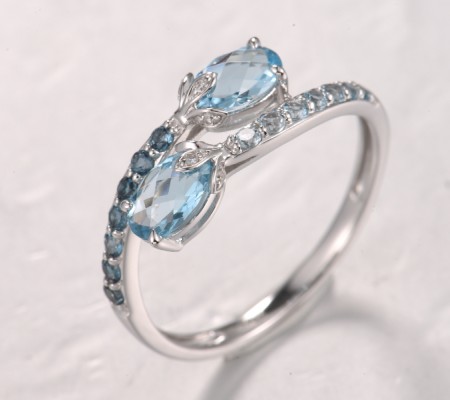 14KW  Blue Topaz (Swiss Blue),London Ring(R321941BLL14KW)
