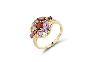 14KYW  Amethyst,Garnet Ring(R321993AGA14KYW)