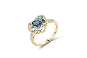 14KYW  Blue Topaz (Sky Blue),Blue Top Ring(R321994BKLT14KYW)