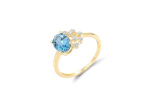 14KYW  Blue Topaz (Swiss Blue) Ring(R321997BLT14KYW)