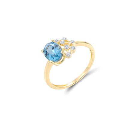 14KYW  Blue Topaz (Swiss Blue) Ring(R321997BLT14KYW)