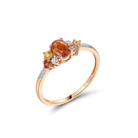 14KRW  Orange Sapphire,Pink Sapphire, Ring(R322108OYPS14KRW)