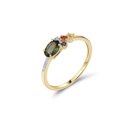 14KYW  Multi Colour Stone Ring(R322110MUL14KYW)