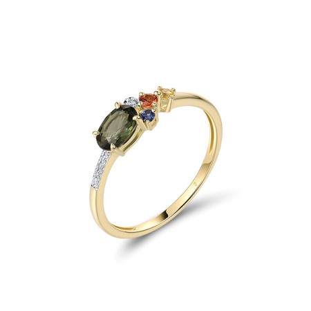 14KYW  Multi Colour Stone Ring(R322110MUL14KYW)