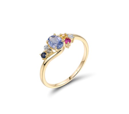 14KYW  Multi Colour Stone Ring(R322112MUL14KYW)