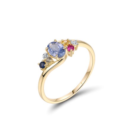 14KYW  Multi Colour Stone Ring(R322112MUL14KYW)