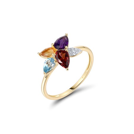 14KYW  Multi Colour Stone Ring(R322115MUL14KYW)