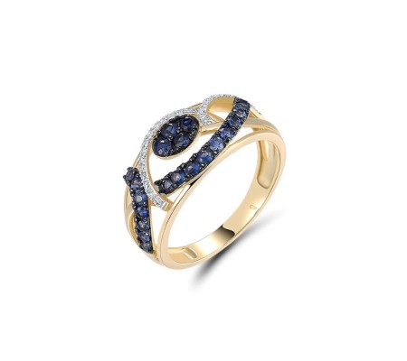 14KYWB  Blue Sapphire Ring(R322134SAP14KYWB)