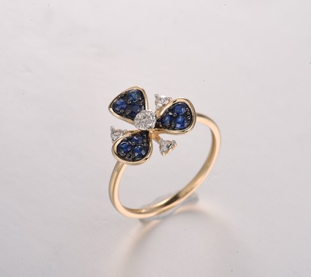 14KYWB  Blue Sapphire Ring(R322140SAP14KYWB)