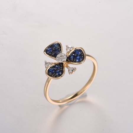 14KYWB  Blue Sapphire Ring(R322140SAP14KYWB)
