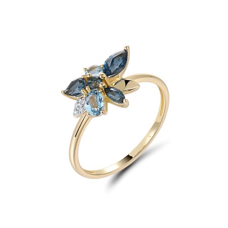 14KYW  Blue Topaz (Swiss Blue),London Ring(R322142BLL14KYW) - US 7