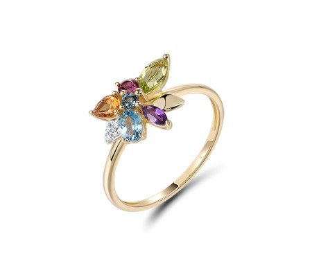 14KYW  Multi Colour Stone Ring(R322142MUL14KYW)