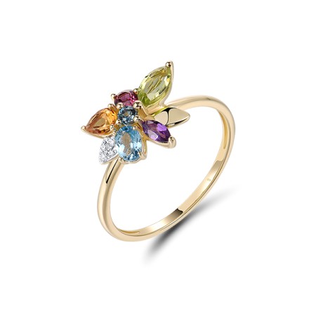 14KYW  Multi Colour Stone Ring(R322142MUL14KYW)